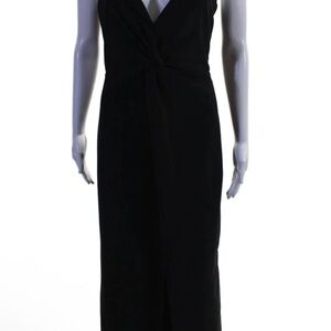 Parker Black Womens V-neck Lined Gown Dress Black Size 6